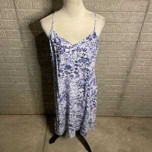 NWT Express Marble Print Sundress Wedding Guest Spaghetti Strap Dress Size Large